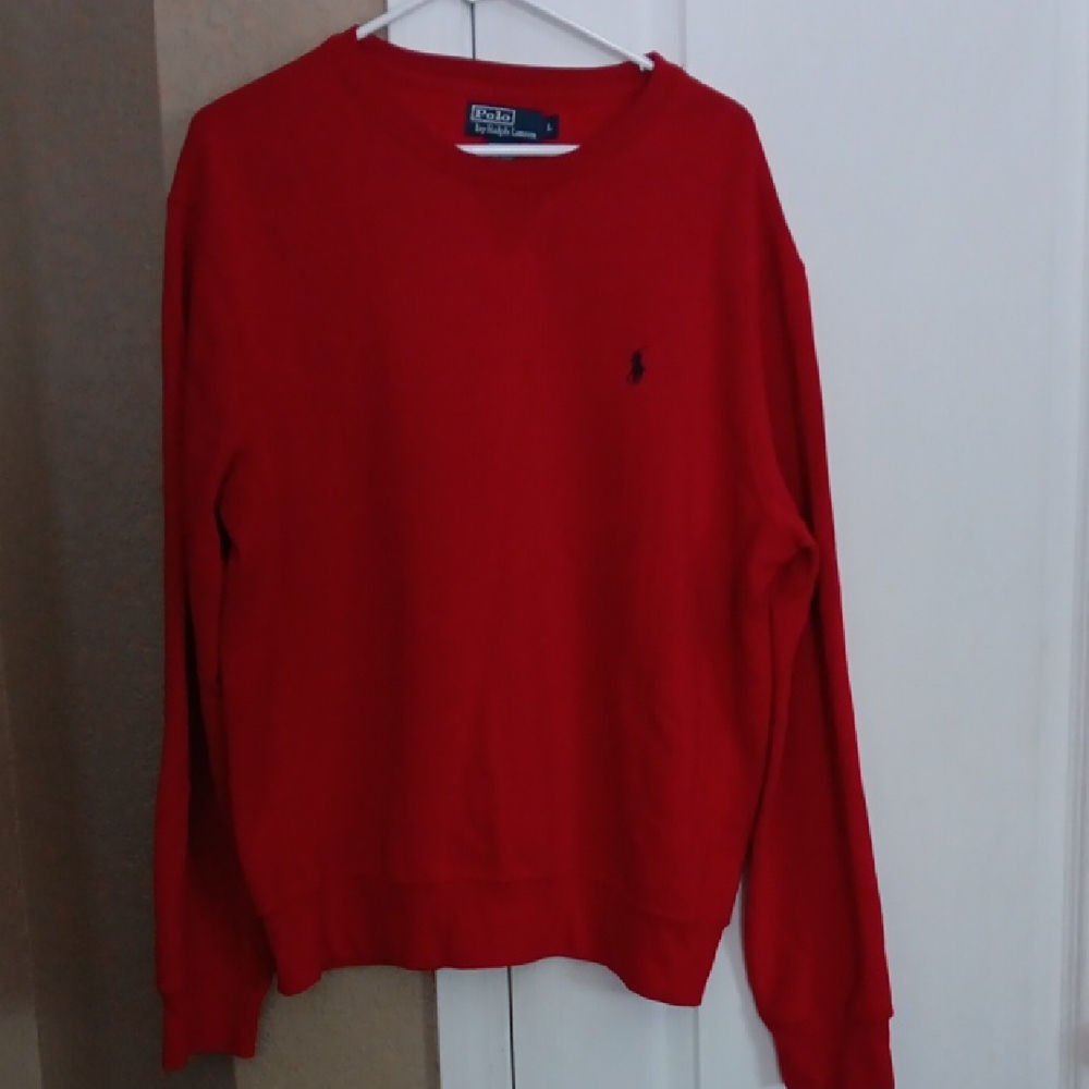 Polo by Ralph Lauren Men's Vibrant Red Crewneck Sweatshirt